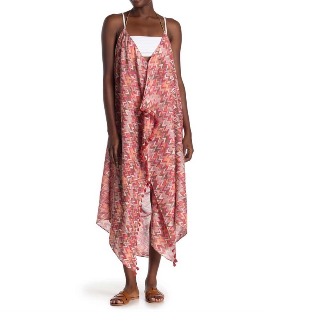 POOL TO PARTY Chevron Print Maxi Cover-Up